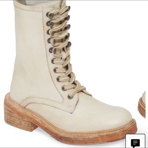 Ivory Free People Lace Up Boots 7